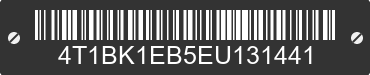 2014 TOYOTA Avalon 4T1BK1EB5EU131441 VIN decoded