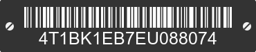 2014 TOYOTA Avalon 4T1BK1EB7EU088074 VIN decoded