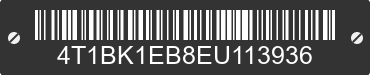 2014 TOYOTA Avalon 4T1BK1EB8EU113936 VIN decoded