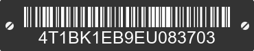 2014 TOYOTA Avalon 4T1BK1EB9EU083703 VIN decoded