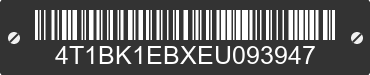 2014 TOYOTA Avalon 4T1BK1EBXEU093947 VIN decoded