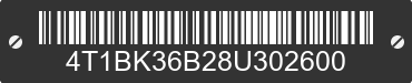 2008 TOYOTA Avalon 4T1BK36B28U302600 VIN decoded