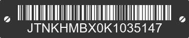 2019 TOYOTA C-HR JTNKHMBX0K1035147 VIN decoded