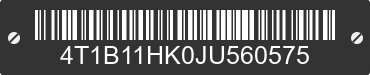 2018 TOYOTA Camry 4T1B11HK0JU560575 VIN decoded