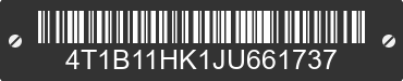 2018 TOYOTA Camry 4T1B11HK1JU661737 VIN decoded