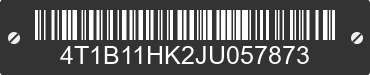 2018 TOYOTA Camry 4T1B11HK2JU057873 VIN decoded