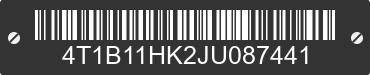 2018 TOYOTA Camry 4T1B11HK2JU087441 VIN decoded