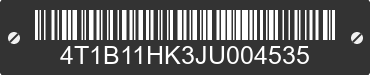 2018 TOYOTA Camry 4T1B11HK3JU004535 VIN decoded