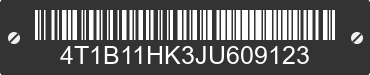 2018 TOYOTA Camry 4T1B11HK3JU609123 VIN decoded