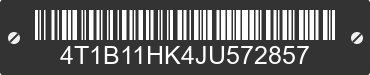 2018 TOYOTA Camry 4T1B11HK4JU572857 VIN decoded