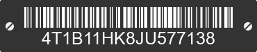2018 TOYOTA Camry 4T1B11HK8JU577138 VIN decoded