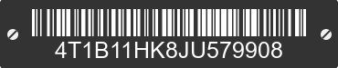 2018 TOYOTA Camry 4T1B11HK8JU579908 VIN decoded