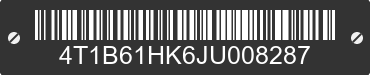 2018 TOYOTA Camry 4T1B61HK6JU008287 VIN decoded