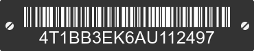 2010 TOYOTA Camry 4T1BB3EK6AU112497 VIN decoded