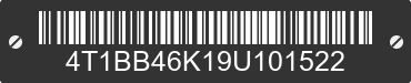 2009 TOYOTA Camry 4T1BB46K19U101522 VIN decoded