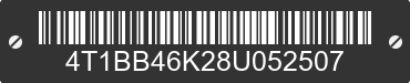 2008 TOYOTA Camry 4T1BB46K28U052507 VIN decoded
