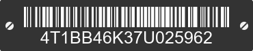 2007 TOYOTA Camry 4T1BB46K37U025962 VIN decoded