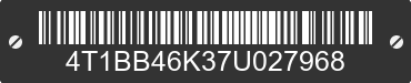 2007 TOYOTA Camry 4T1BB46K37U027968 VIN decoded