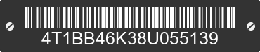 2008 TOYOTA Camry 4T1BB46K38U055139 VIN decoded