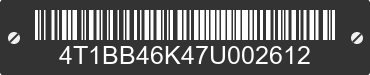 2007 TOYOTA Camry 4T1BB46K47U002612 VIN decoded