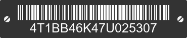 2007 TOYOTA Camry 4T1BB46K47U025307 VIN decoded