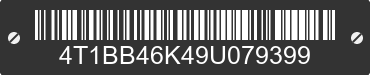 2009 TOYOTA Camry 4T1BB46K49U079399 VIN decoded