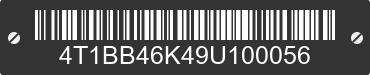 2009 TOYOTA Camry 4T1BB46K49U100056 VIN decoded