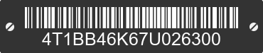 2007 TOYOTA Camry 4T1BB46K67U026300 VIN decoded