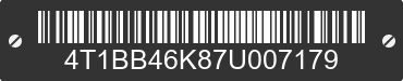 2007 TOYOTA Camry 4T1BB46K87U007179 VIN decoded