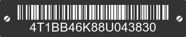 2008 TOYOTA Camry 4T1BB46K88U043830 VIN decoded