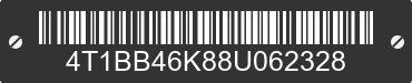 2008 TOYOTA Camry 4T1BB46K88U062328 VIN decoded