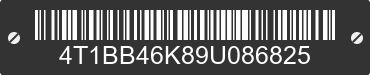 2009 TOYOTA Camry 4T1BB46K89U086825 VIN decoded