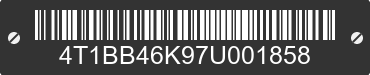 2007 TOYOTA Camry 4T1BB46K97U001858 VIN decoded