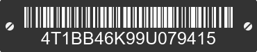 2009 TOYOTA Camry 4T1BB46K99U079415 VIN decoded