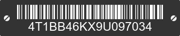 2009 TOYOTA Camry 4T1BB46KX9U097034 VIN decoded