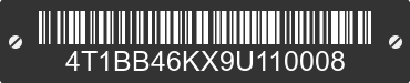 2009 TOYOTA Camry 4T1BB46KX9U110008 VIN decoded