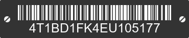 2014 TOYOTA Camry 4T1BD1FK4EU105177 VIN decoded
