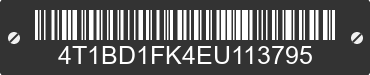 2014 TOYOTA Camry 4T1BD1FK4EU113795 VIN decoded