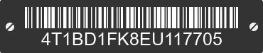 2014 TOYOTA Camry 4T1BD1FK8EU117705 VIN decoded