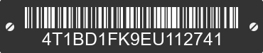 2014 TOYOTA Camry 4T1BD1FK9EU112741 VIN decoded