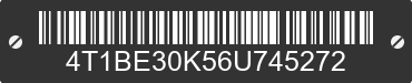 2006 TOYOTA Camry 4T1BE30K56U745272 VIN decoded