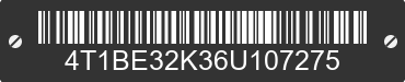 2006 TOYOTA Camry 4T1BE32K36U107275 VIN decoded
