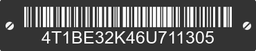 2006 TOYOTA Camry 4T1BE32K46U711305 VIN decoded