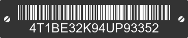 2004 TOYOTA Camry 4T1BE32K94UP93352 VIN decoded