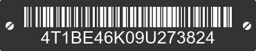 2009 TOYOTA Camry 4T1BE46K09U273824 VIN decoded