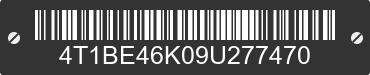 2009 TOYOTA Camry 4T1BE46K09U277470 VIN decoded