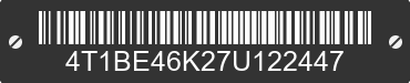 2007 TOYOTA Camry 4T1BE46K27U122447 VIN decoded
