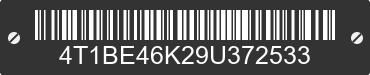 2009 TOYOTA Camry 4T1BE46K29U372533 VIN decoded