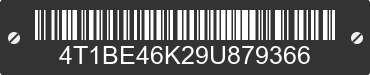 2009 TOYOTA Camry 4T1BE46K29U879366 VIN decoded