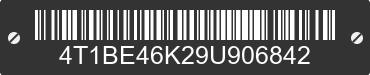 2009 TOYOTA Camry 4T1BE46K29U906842 VIN decoded